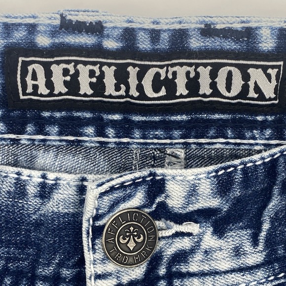2000's AFFLICTION GAGE jeans Faded Distressed Med Wash Denim NICE! Men's 40 - Picture 10 of 15